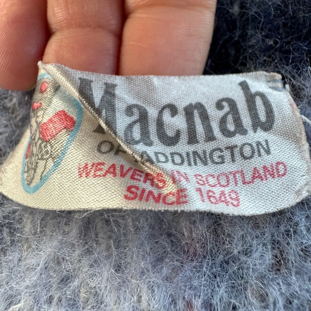 Vintage 1960s Macnab of Haddington Scotland Wool Plaid Travel Rug Blanket Fringe